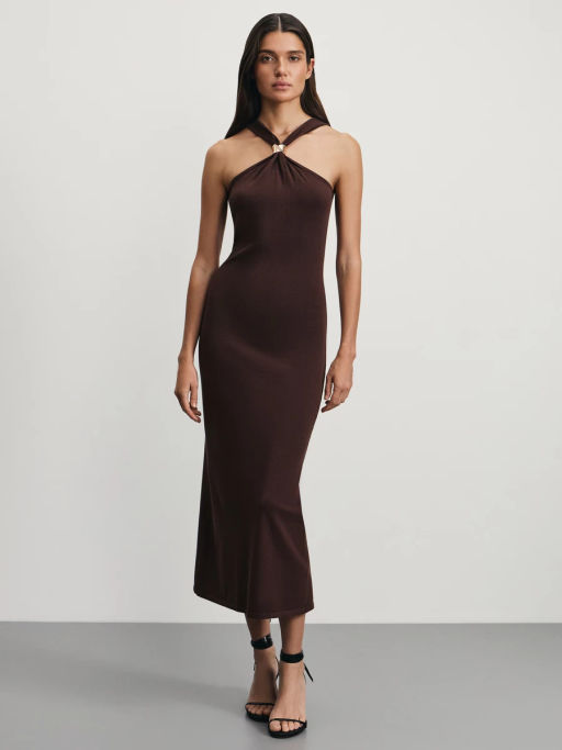 Трикотажное облегающее платье из вискозы / Zarina  фото 3