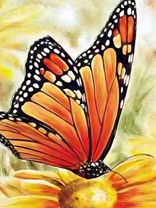 Алмазная мозаика без подрамника "Бабочка 2", 15х20 см