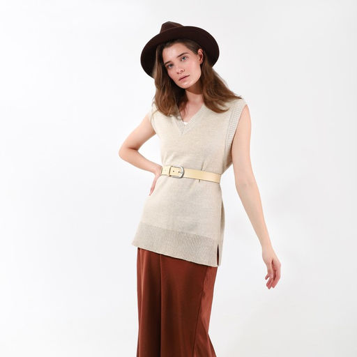 Ремень женский, ширина 3,5 см, винт, пряжка металл, цвет бежевый - Simaland фото 3