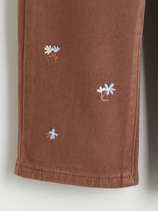 Beli Lastikli ?i?ekli K?z ?ocuk Pantolon