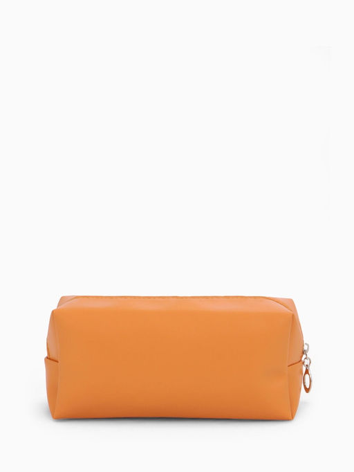 Косметичка женская ONE COLOR, на молнии, экокожа, бежевая