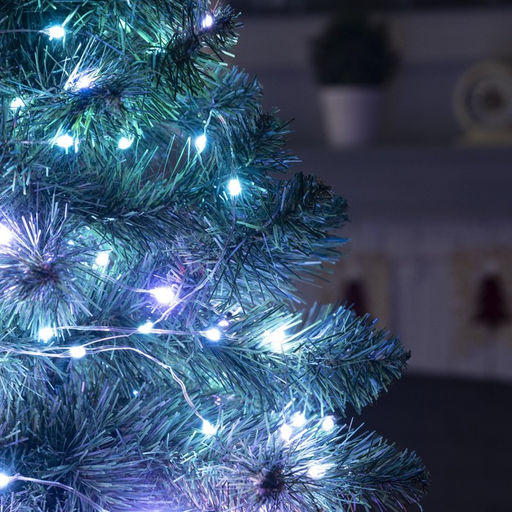 Гирлянда Нить 10 м роса, IP20, серебристая нить, 100 LED, пульт ДУ, свечение RGB, USB - Luazon lighting фото 8