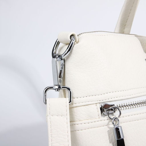Сумка-тоут на молнии, 2 наружных кармана, цвет белый - Simaland фото 5