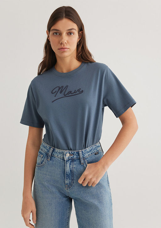 Mavi Jeans Bask?l? Antrasit Tisort фото 2