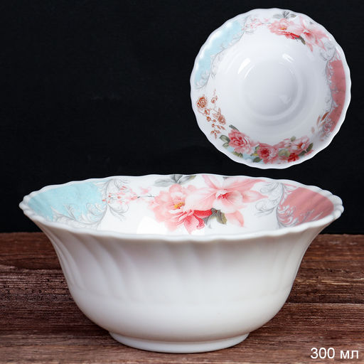 Салатник 300 мл 125 мм / LHBW-50XN (6801) /уп 6/72/ Роза на голубом - Галеонтрейд фото 3