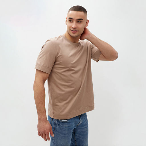 Футболка мужская MINAKU: Basic line MAN бежевая, размер 44