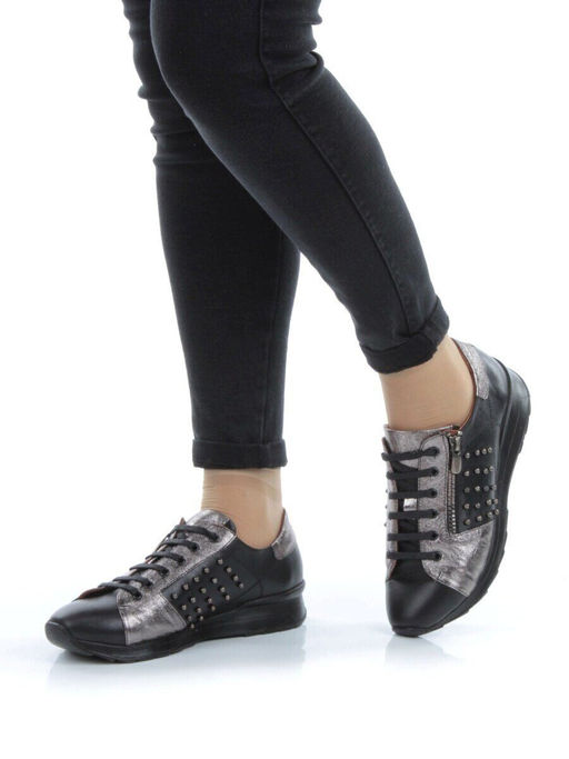 05-570 BLACK Кроссовки женские (натуральная кожа)