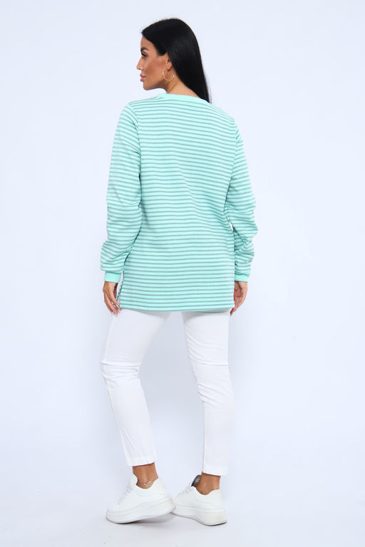 Свитшот 375709 в полоску повседневный трикотажный