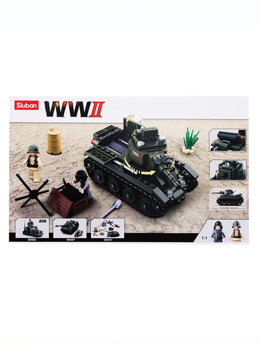 Конструктор Армия ВОВ Sluban «Боевой танк БТ-2», 347 деталей
