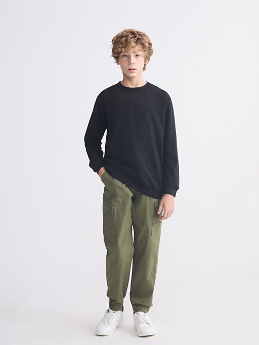 Bisiklet Yaka Erkek ?ocuk Sweatshirt