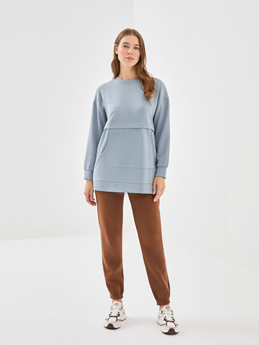 Bisiklet Yaka Kad?n Sweatshirt Tunik