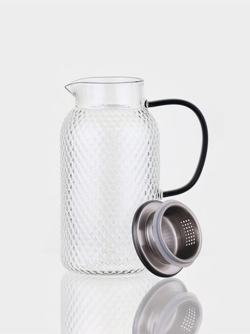 Кувшин "Богема.Соты", черная ручка/крышка-сито, 16х11х23 см