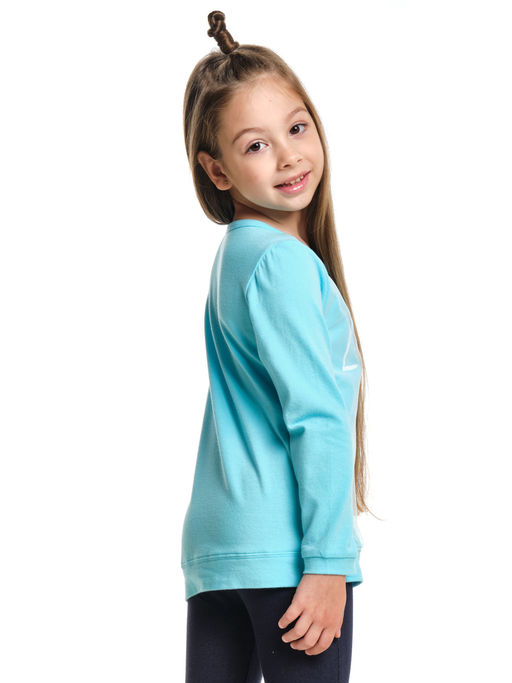 Лонгслив для девочки UD 2371 св.бирюза - Mini maxi фото 2