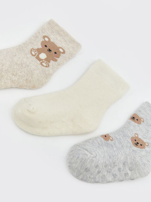 Desenli K?z Bebek Soket ?orap 3l?