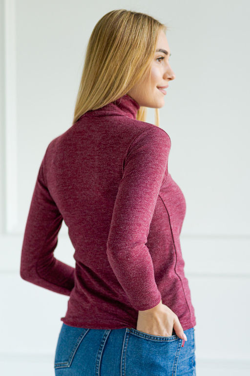 Водолазка женская из ангоры однотонной Беатрисса2 бордо - Амадэль фото 8