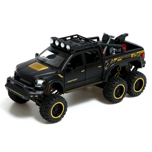 Джип металлический, 1:24, инерционный, открываются двери, капот, багажник, цвет чёрный - Автоград фото 3