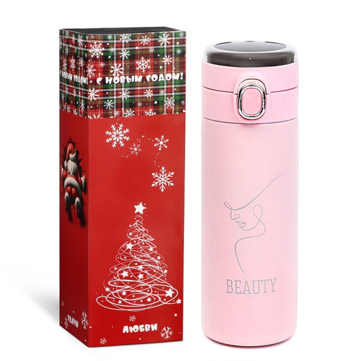 Термос, 420 мл, Beauty, сохраняет тепло 8 ч, с термометром