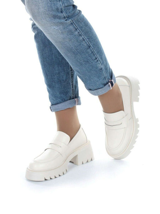 03-C1801-3 WHITE Лоферы женские (натуральная кожа)