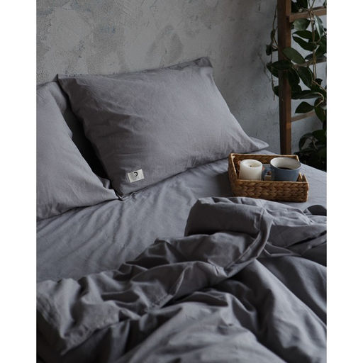 Постельное бельё Этель евро 200х220 см, 220х240 см, 50х70 см-2шт, цвет серый, 100% жатый хлопок, 140г  фото 4