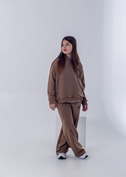 068 Детский костюм с палаццо, футер трехнитка петля, мокко - Knitka wear фото 2