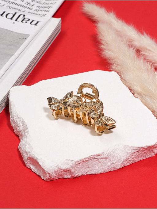 Цена за 6 шт. Крабик для волос «Эмма», 5.5 см, золото