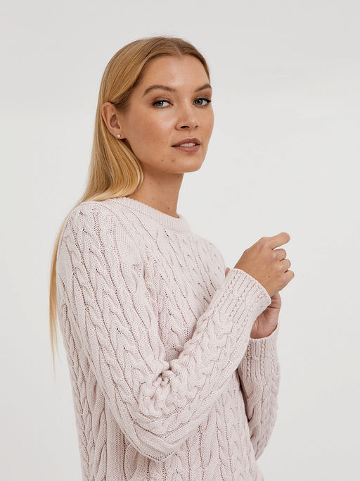 джемпер женский из хлопка с объемными косами - Glenfield фото 3