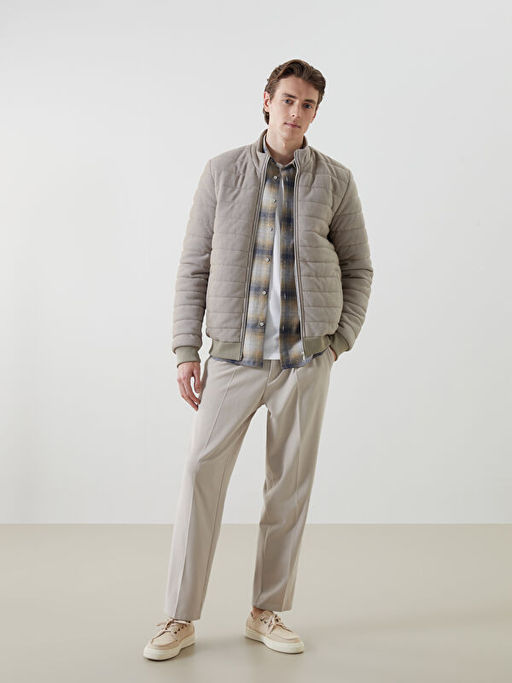 Slim Fit Dik Yaka Erkek Mont