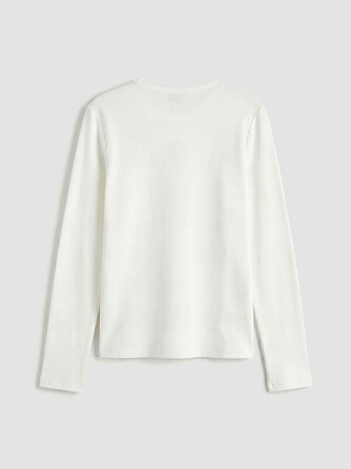 Bisiklet Yaka Bask?l? K?z ?ocuk Ti??rt