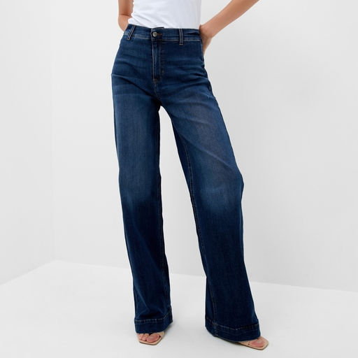 Джинсы женские палаццо MINAKU SLIM FIT, размер 42 (рост 168 см), синие