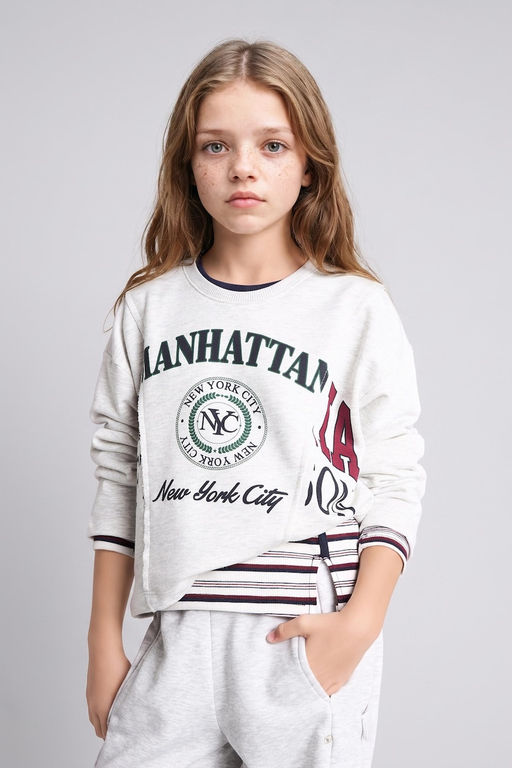 Pamuklu Relaxed Fit Sweatshirt K_z _ocuk - Defacto фото 3