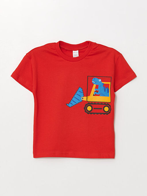 Bisiklet Yaka K?sa Kollu Bask?l? Erkek Bebek Ti??rt 2li - Waikiki фото 2