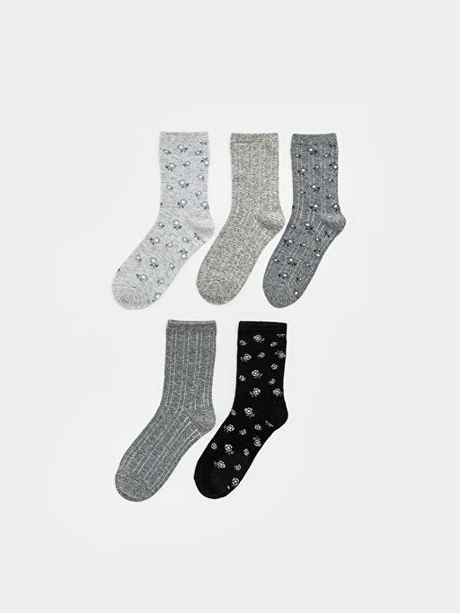 ?i?ekli Kad?n Soket ?orap 5li