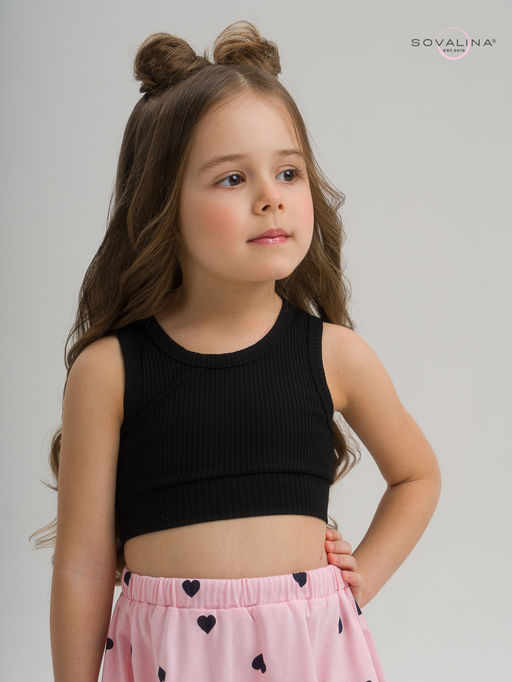 Кроп-топ лапша черный - Sovalina фото 3