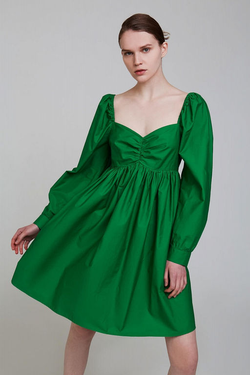 Хлопковое зеленое платье - Incity фото 12