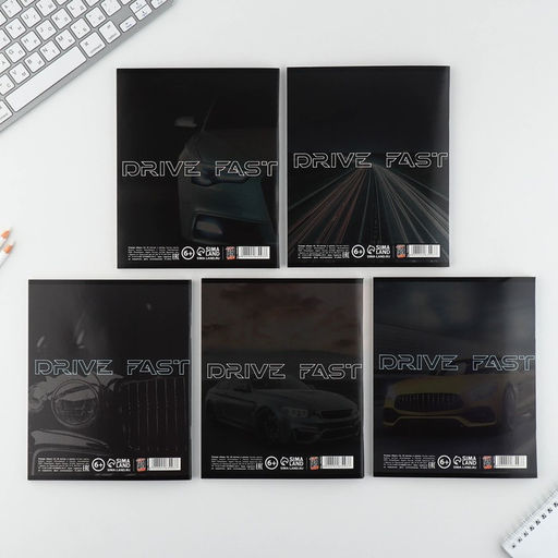 Цена за 5 шт. Тетрадь в клетку, 48 л., А5, на скрепке, блок №2 Машины МИКС - Artfox study фото 2