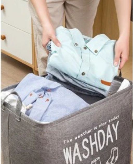 Корзина для вещей на завязках "Washday" серая