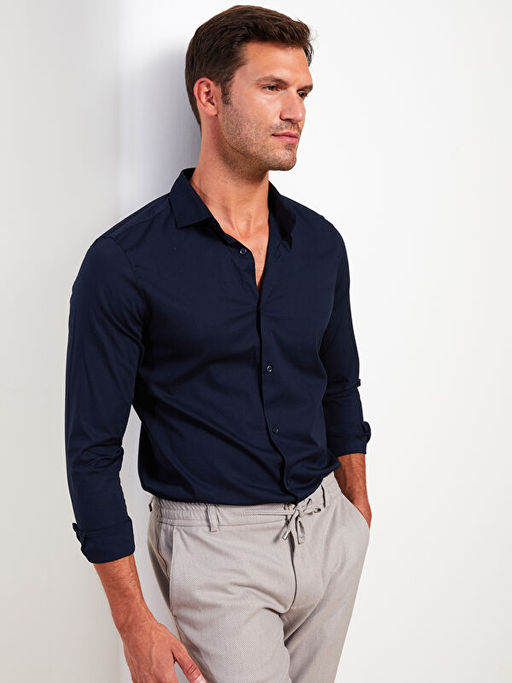 Slim Fit Uzun Kollu Erkek G?mlek