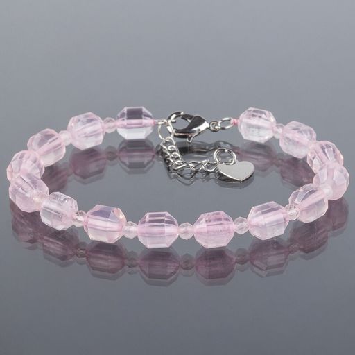 Браслет из Розового кварца огранка 20 см +