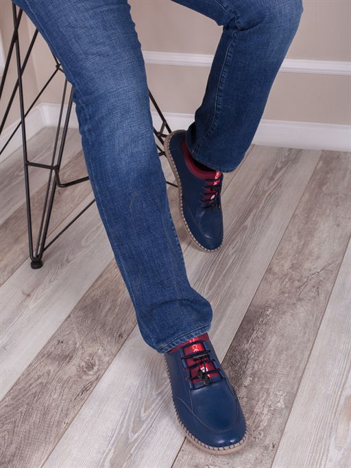 Кеды мега удобные / Слипоны мужские 134-57-00 Темно-синий - Piniolo фото 3