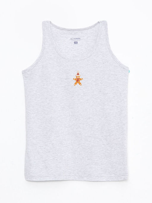 Bisiklet Yaka Bask?l? Pamuklu Erkek ?ocuk Atlet 2li - Waikiki фото 3