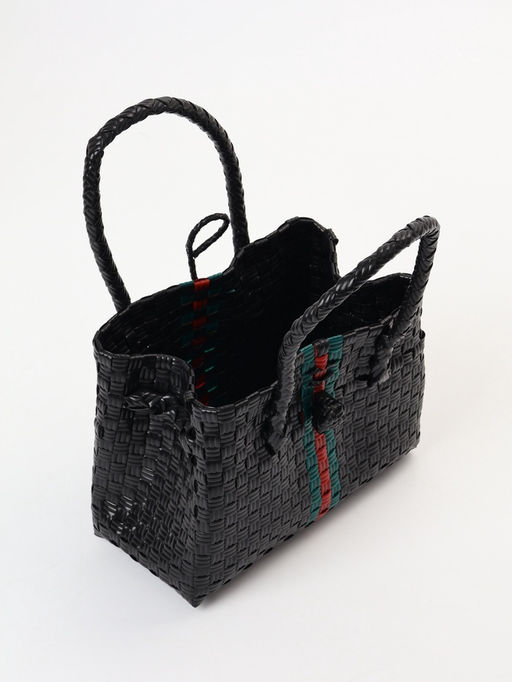 Сумка плетёная пластиковая, 23×11×30 см, чёрная