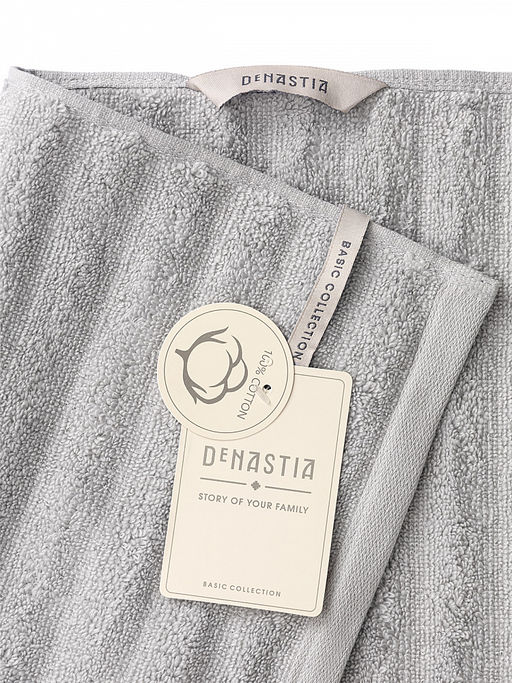 Полотенце для тела 70x130 серый махровая ткань - Denastia фото 5
