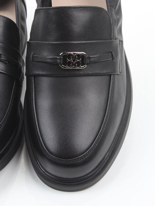 03-DEB103-1 BLACK Лоферы женские (натуральная кожа)