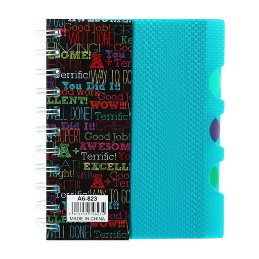 Блокнот на гребне А6, 100 листов, линия, обложка пластик, с разделителями Граффити, МИКС - Calligrata фото 4