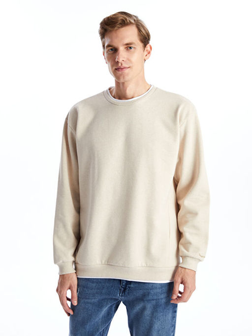 Bisiklet Yaka Uzun Kollu Erkek Sweatshirt