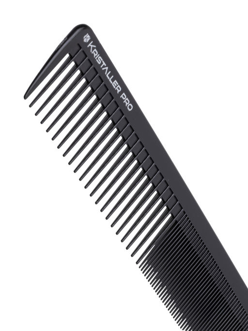 Kristaller Профессиональный гребень для волос комбинированный 06417, карбон, черный, 19 см