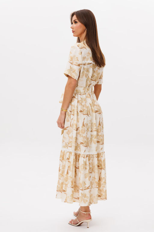 Платье Lars Style 1101 молочно-бежевый принт