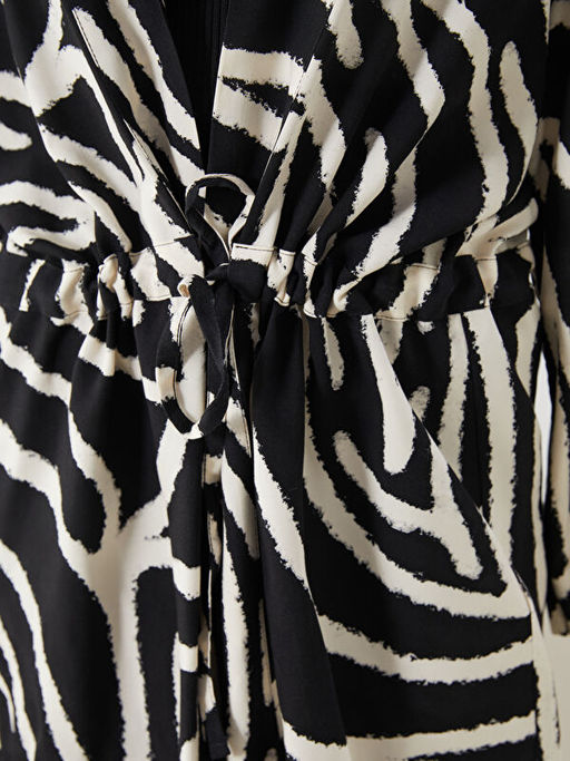 ?al Yaka Desenli Kad?n Kimono