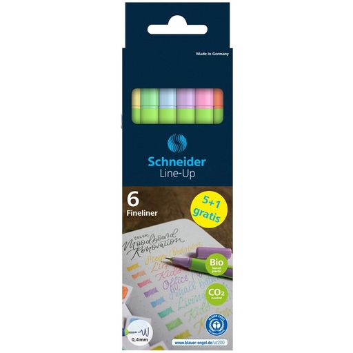 Набор ручек капиллярных Schneider "Line-Up Pastel" 6цв. (191085) 0.4мм, трехгранный корпус