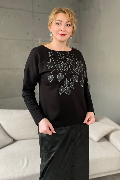 Джемпер Rumoda 2162 черный/длинный рукав  фото 7